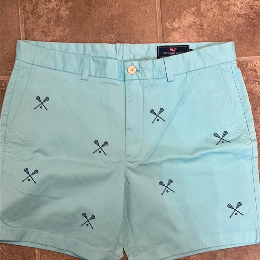 Vineyard Vines Blue Flat Front Shorts with Classic Style